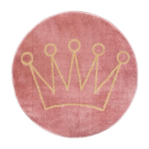 atmosphera for kids tapis rond couronne lurex - rose