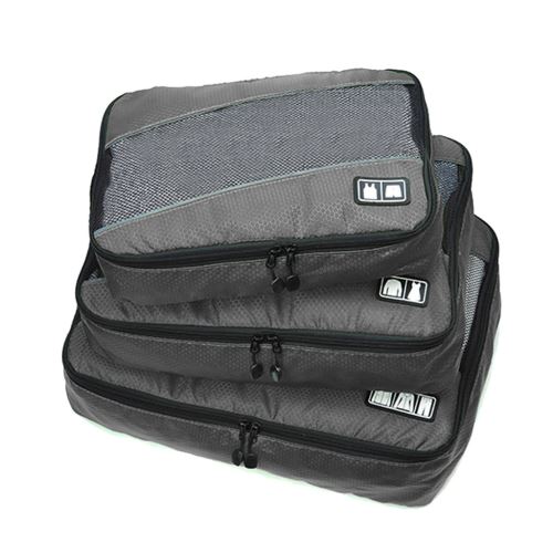 3 Pièces en Nylon Cubes D'Emballage Unisexe Vêtements Bagages Organisateurs Sac de Voyage Snpl608
