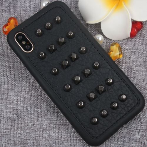 iPhone X Coque Protection TPU Argenté Rivet ALS48260