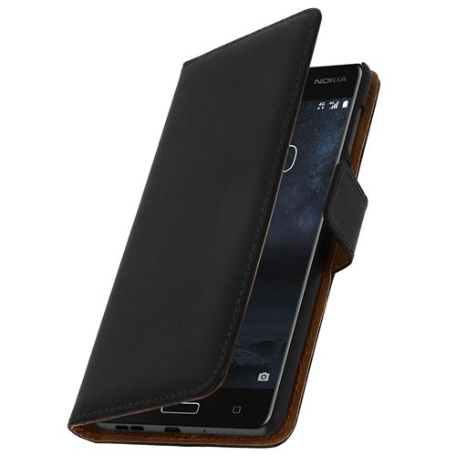 Etui Nokia 5 Housse Cuir Portefeuille Clapet Folio Fonction stand - Noir