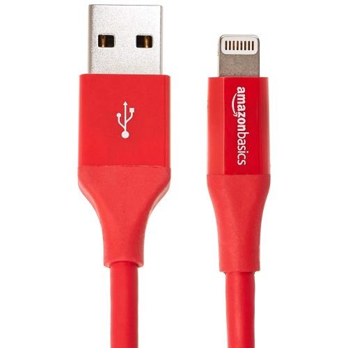 AmazonBasics Câble Lightning vers USB A pour iPhone et iPad - 1,8 m - Lot de 1 , Rouge
