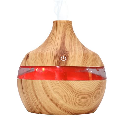 Humidificateur d’air 300ml LED Mini Diffuseurs d'arômes d'huiles essentielles (Grain en bois)