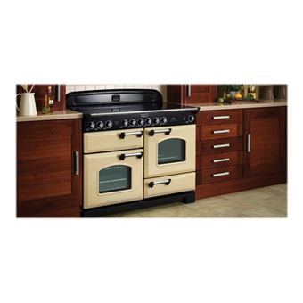 Falcon Classic Deluxe 100 - Cuisinière (four à deux étages) - pose libre - largeur : 99.4 cm - profondeur : 67.2 cm - hauteur : 90.5 cm - classe A - crème