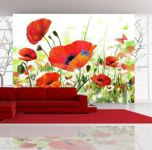 400x270 Papier peint Coquelicots Fleurs Splendide Country poppies