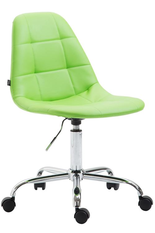 Chaise de Bureau Reims en Similicuir avec Piètement en Métal chromé - Couleur Vert