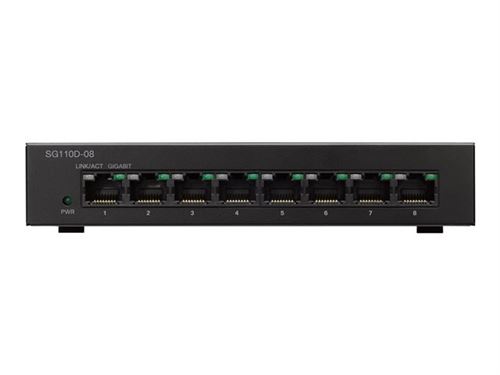 Cisco Small Business Sg110D-08 - Commutateur - Non Géré - 8 X 10/100/1000 - De Bureau, Fixation Murale - Tension Cc