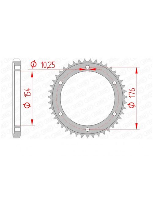 Couronne AFAM 43 dents acier standard pas 530 type 10619