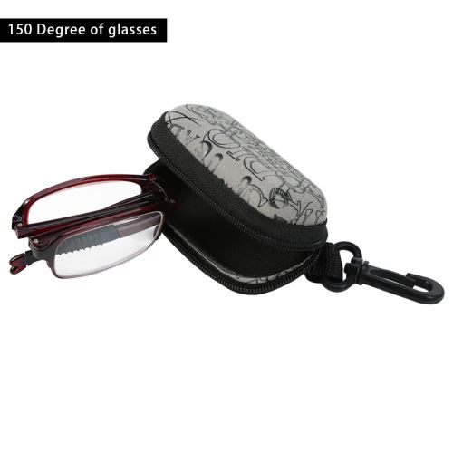 Lunettes de lecture presbyte pliable léger portable Rouge 1.5