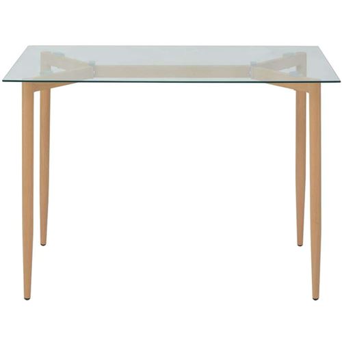 VidaXL VidaXL Table de salle à manger de cuisine meubles de maison Plateau en verre transparent 120 x 70 x 75 cm