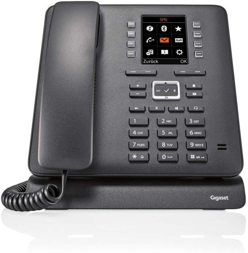 Gigaset T480HX Téléphone de Bureau avec Grands Boutons – Téléphone Internet pour routeur avec Connexion Bluetooth et UBS Noir