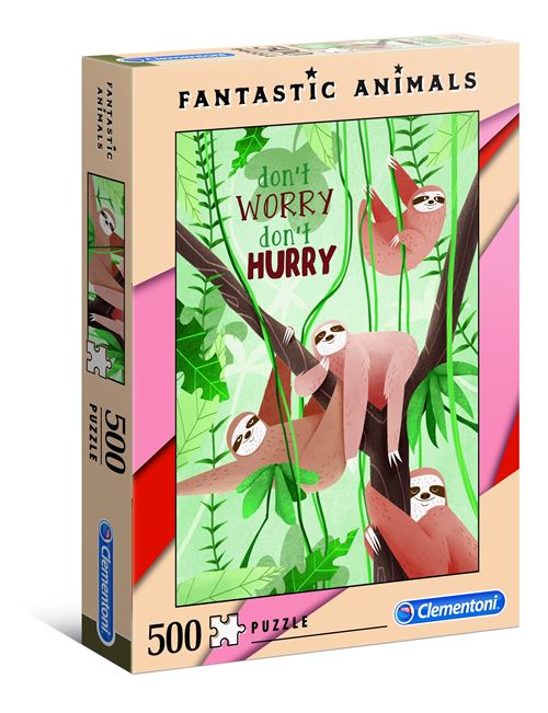 Clementoni puzzle Fantastic Animals500 pièces de paresse