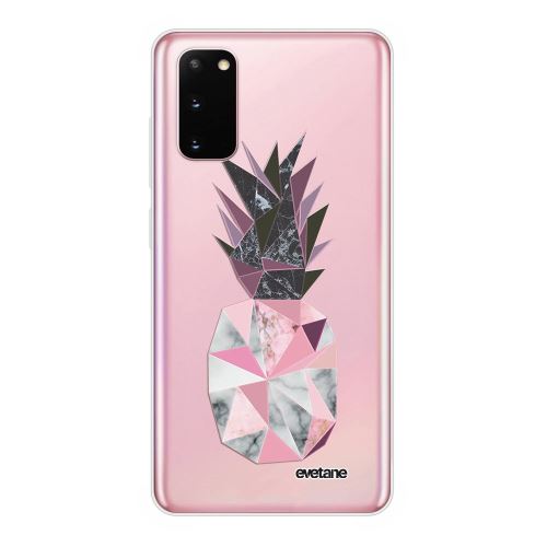 Coque pour Samsung Galaxy S20 souple transparente Ananas geometrique marbre Motif Ecriture Tendance [Evetane®]