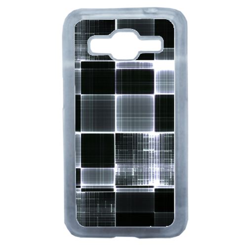 Coque Carreaux De Verres Gris Et Noir Compatible Samsung Core Prime Transparent
