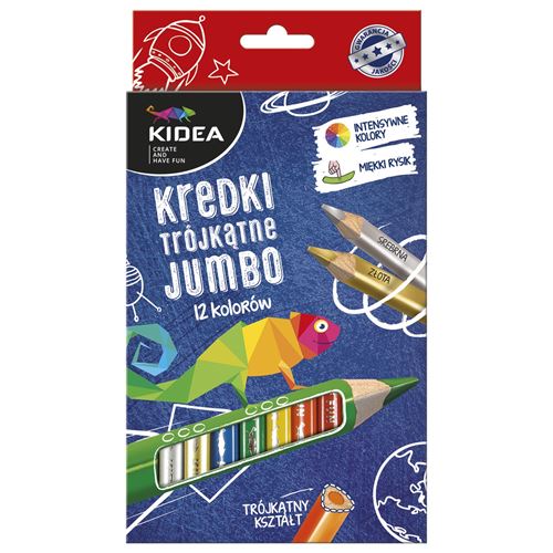 Kidea crayons de couleur à pointe souple triangulaire 12 pièces