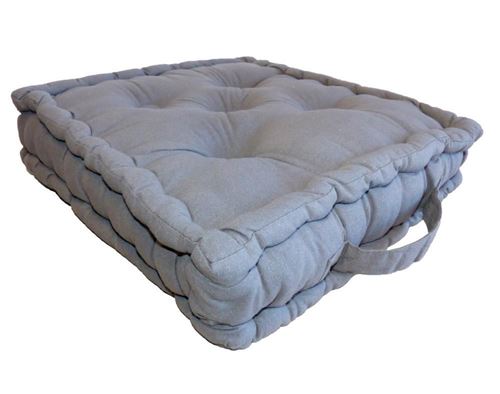 NO NAME - Coussin de sol en coton 40 cm Gris