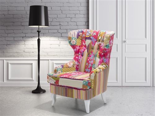 Fauteuil patchwork - fauteuil en tissu multicolore - Molde