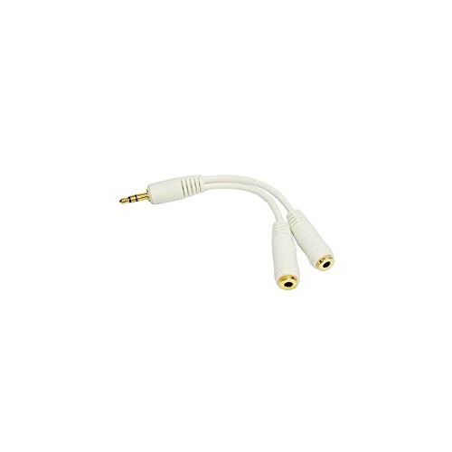 TOPDIGI 35MMHSW 3.5mm Câble pour séparateur de casque - blanc/TOPDIGI 35MMHSW 3.5mm Headphone Splitter - White