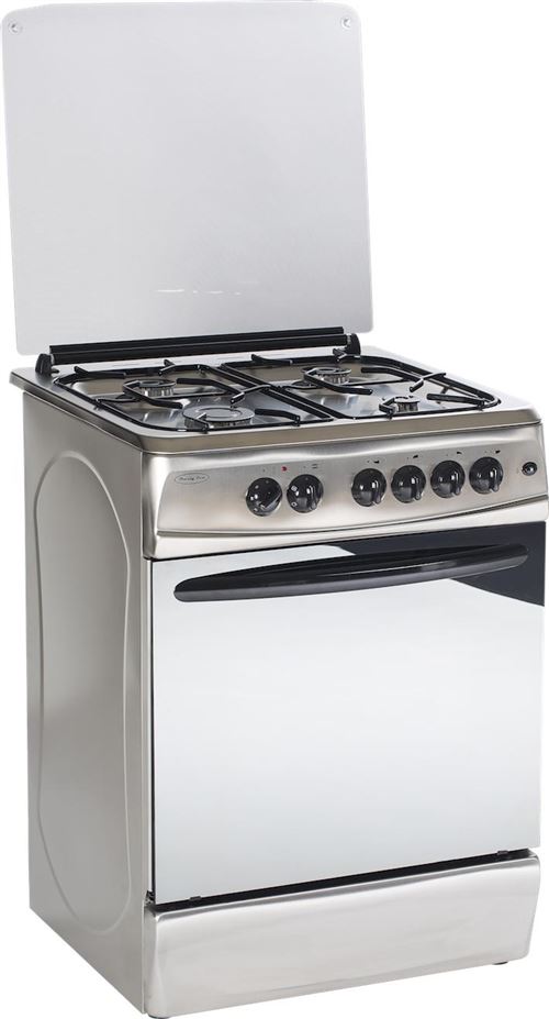 Brandy Best BCGEC60X - Cuisinière - pose libre - largeur : 60 cm - profondeur : 60 cm - hauteur : 85 cm - avec système auto-nettoyant - classe A - acier inoxydable