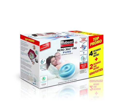 Lot de 4 Recharges + 2 Gratuites pour Absorbeur d'humidité Aero 360° Pure