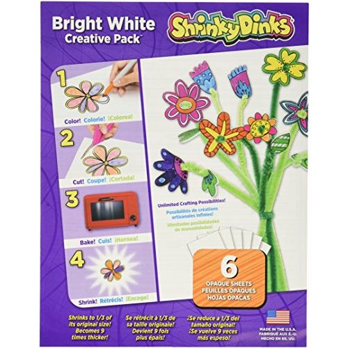 Shrinky Dinks - Lot De 6 Feuilles Créatives Blanc Éclatant