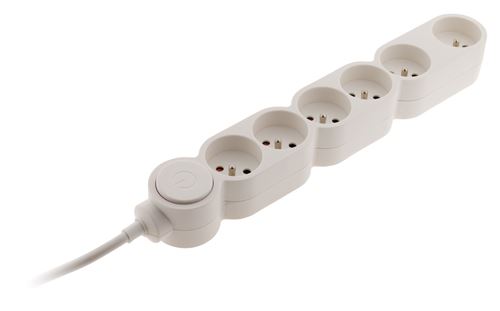 Générique Blanc Zenitech - Bloc Home 6 Prises 16A 2P+T + Parafoudre