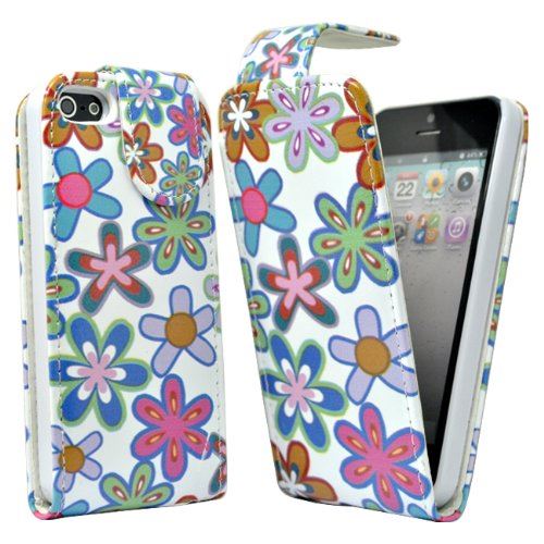Accessory Master - Housse en cuir pour iPhone 5/5G - Multi colore Fleur