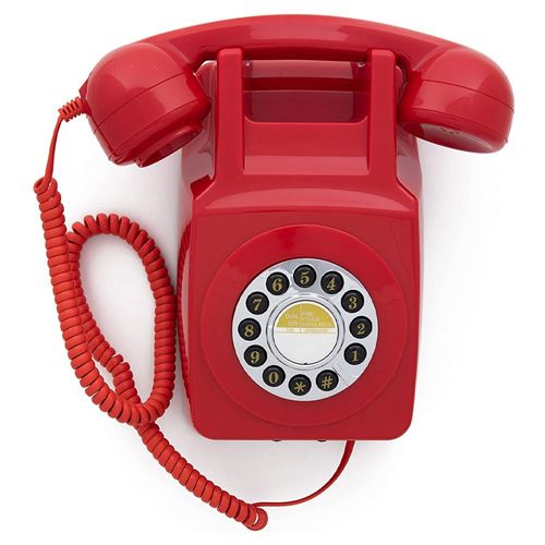téléphone mural rétro rouge