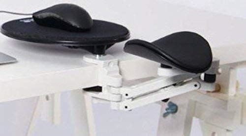 Ergo Reste 350020 A40 Repose-Poignet avec Tapis de Souris en Cuir Blanc/Noir