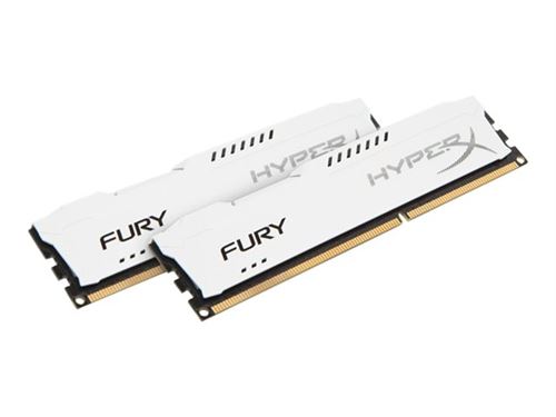 Mémoire RAM HyperX FURY Blanc 8Go (2x 4Go) DDR3 1600MHz CL10 HX316C10FWK2 / 8 DIMM 1.5V