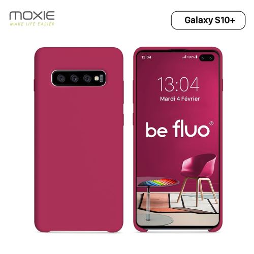 Coque Galaxy S10 Plus Moxie BeFluo® Coque Silicone Liquide Fine et Légère, Anti-chocs et Anti-rayures - Framboise