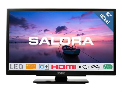 Salora 32HDB6505 - 32 Klasse 6500 Series LED-tv - met ingebouwde DVD-speler - 720p 1366 x 768 - direct brandende led - zwart