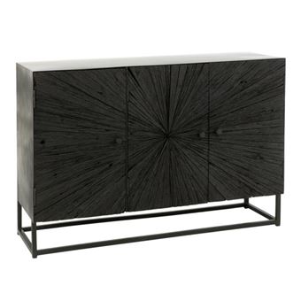 Buffet 3 Portes en Bois "Shanil" 120cm Noir - 1