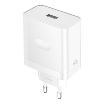 Chargeur Secteur USB-A 80W Ultra-Rapide SuperVOOC Compact Oneplus Blanc - 1