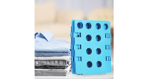 Plieur de vêtement facile : chemises et tshirt bleu - Gadget - Achat & prix