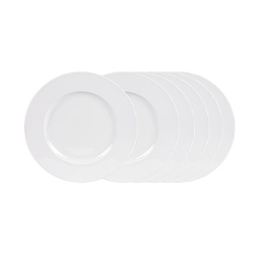 Non Communiqué Blanc Assiette Plate 27 Cm Alaska (Lot De 6) - Table Passion - Porcelaine