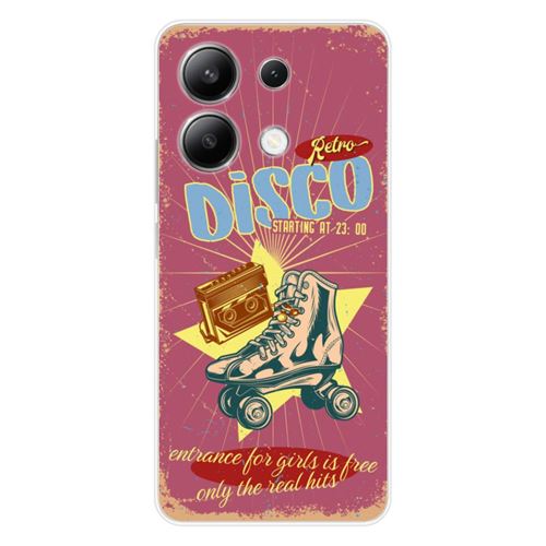 Coque en silicone imprimée compatible Xiaomi Redmi Note 13 4G Retro disco