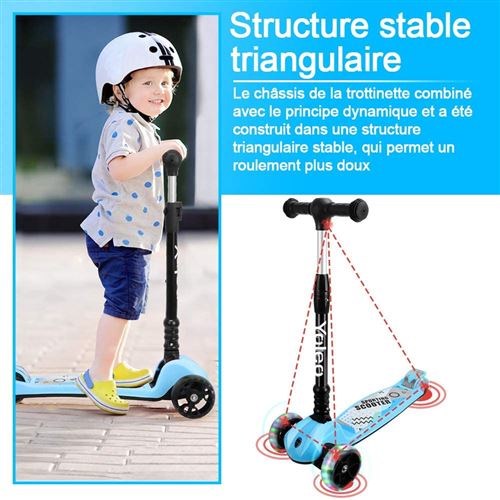 Globber Primo Trottinette pour enfants à 3 roues, hauteur réglable