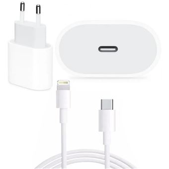 Chargeur + Câble USB pour smartphone Apple iPhone 14, 13, 12, 11, X, XS, XR, 8, 7, SE
