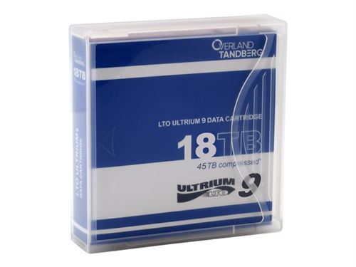 Overland-Tandberg - LTO Ultrium 9 - 18 To / 45 To - non étiqueté - quantité minimum commandée de 5 unités - pour Overland-Tandberg LTO-9 HH; Add-On Drive LTO-9