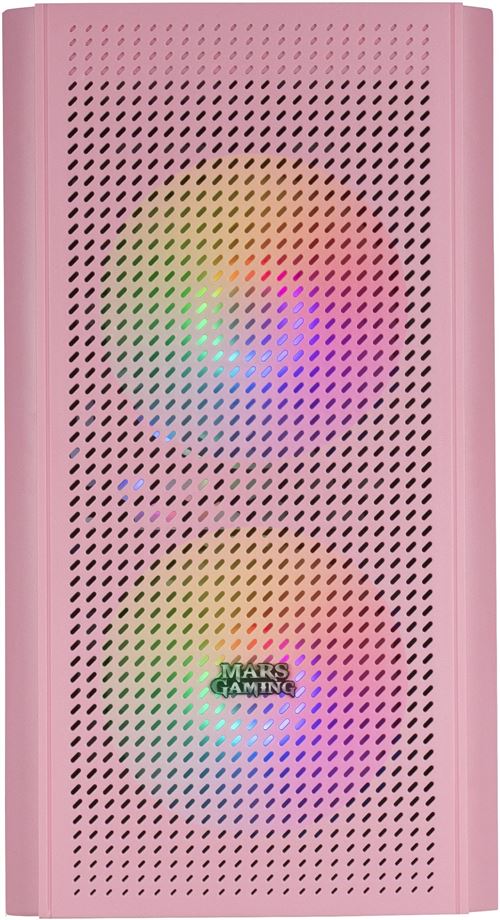 Mars Gaming MC300, Caja PC Compacta Gaming Micro ATX, Panel frontal Total-Mesh, Ventana Lateral Cristal Templado, 3 Ventiladores FRGB 12cm, Caja FRGB Negro, Blanco o Rosa