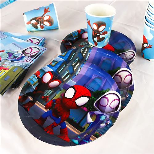 Fournitures de fête Spiderman, couverts de fête jetables assiettes  serviettes tasse Spiderman décorations de fête d