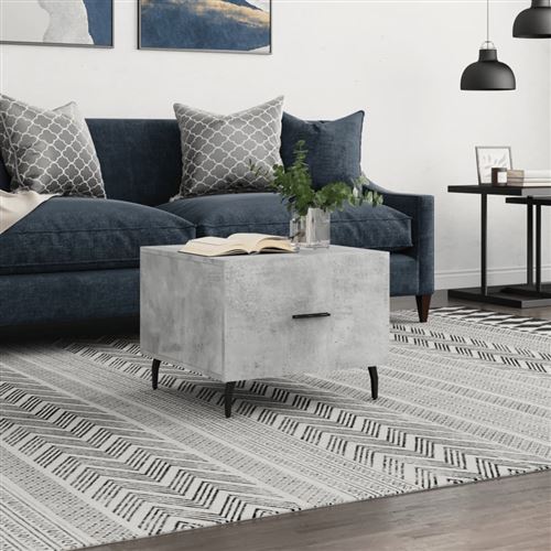 vidaXL - Table basse - Gris béton - 50x50x40 cm - Image 3