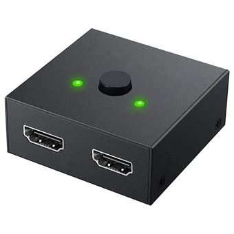 Commutateur/Splitter HDMI Bidirectionnel 4K 2.0 - 2 Entrées 1 Sortie Ou 1 Entrée 2 Sorties - Boîtier Métal