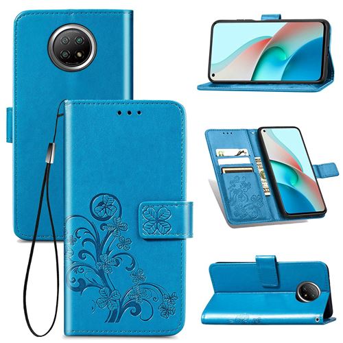 MPFRANCE Housse pour Xiaomi Redmi Note 9T Bleu [Fleur de Lys]