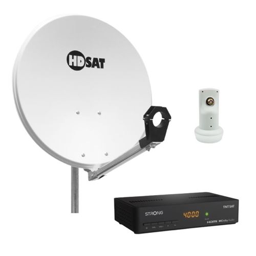 Non Communiqué Pack Hdsat Parabole Satellite Acier 60Cm Avec Support Lnb Lnb Single Décodeur Satellit