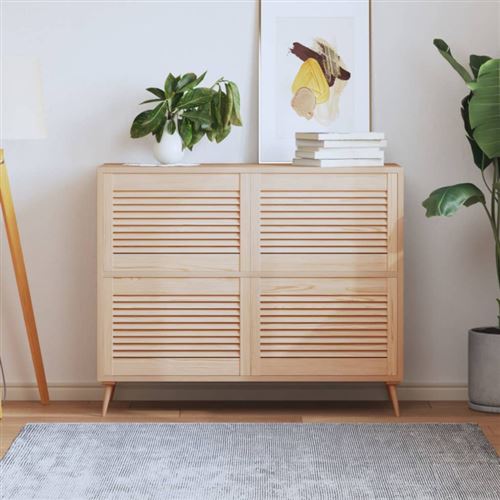 vidaXL Portes à persiennes 4 pcs Bois de pin massif 39,5x59,4 cm