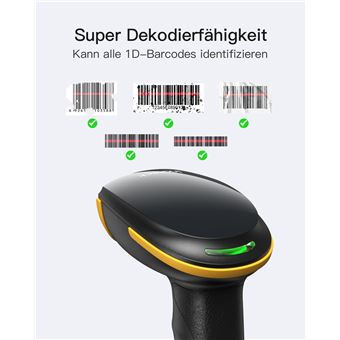 Inateck Wireless Barcode Scanner, Bluetooth Bar Code Scanner, 1D USB  Barcode Reader Handheld, 1 Charge 3 Months, Scanner Barcode with APP and SDK