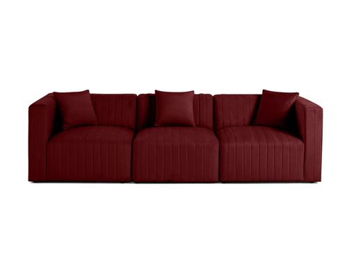 BestMobilier - Canapé droit - Lisa Design - Velours - Rouge - 278 x 278 x 74 cm - Image 2