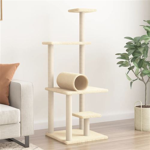 Comparer les prix de vidaXL Arbre à chat avec griffoirs en sisal crème 136 cm