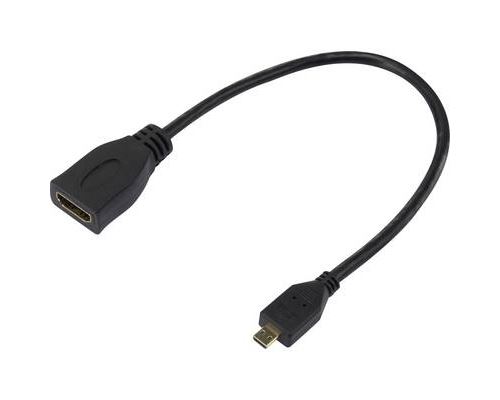SpeaKa Professional SP-7870588 HDMI Adaptateur [1x HDMI mâle D Micro - 1x HDMI femelle] noir contacts dorés 20.00 cm